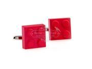 Fashion Square Paint Red Color Cufflinks for Men