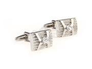 Trendy Rectangle with Crystal Central Cufflinks