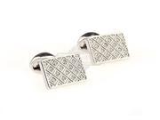 White Steel with Transparent Crystal Mosaic Cufflinks