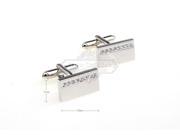 Elegant Rectangle Crystal and Silver Cufflinks