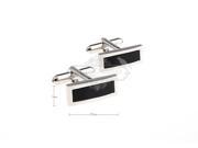 King supreme black agate arch surface rectangle cufflinks
