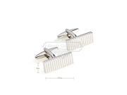Classic Engraved pattern rectangle white cufflinks