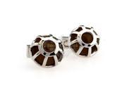 Interesting Brown Gems Semi circular Cufflinks