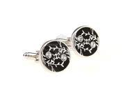 Black and Silver Leaves Cufflinks