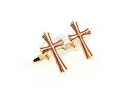Gold and Red Cross Cufflinks