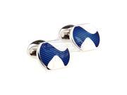 Soft Square Blue and Silver Cufflinks
