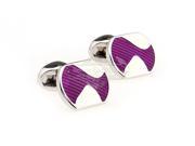 Soft Square Purple and Silver Cufflinks