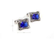 Wedding blue crystal square elegent cufflinks