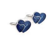Blue Heart in Heart Cufflinks