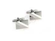 Classic Silver Engraved Rectangle Copper Alloy mens Cufflinks