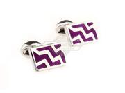 Rectangle Purple Wave Cufflinks
