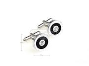 Crystal Central Silver and Black Cufflinks