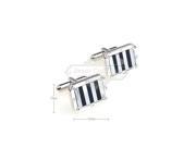 Romance White Crystal and Colorful Shell Rectangle Cufflinks
