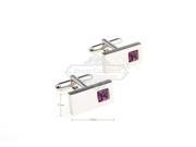 Simple Red Crystal Rectangle Cufflinks