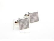 Classic Engraved pattern square white cufflinks