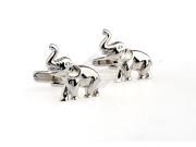 Novelty Silver Elephant Animal Cufflinks