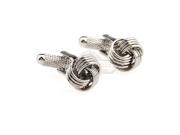 Silver Metal Knot Cufflinks with feet