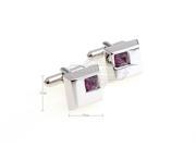 Small and Thick Red Crystal Cufflinks