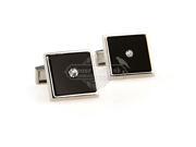 Crystal Square Mens Cufflinks with Black color