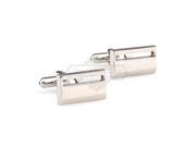 Classic engraved silver rectangle cufflinks