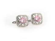 Elegant Pink Crystal Cufflinks