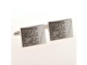 Classic decorative pattern silver camera cufflinks