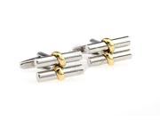 Novelty Silver and Gold Cylinder Cufflinks