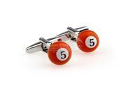 Festive Orange Snooker Number“5?Cufflinks