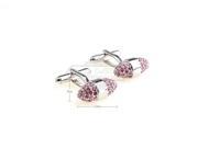Luxurious Cocktail Life pink magic crystal silver cufflinks