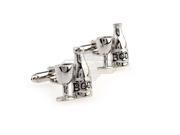 Funny Silver Metal Bottle And Wine Glass Cufflinks