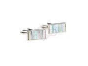 Rectangle Colorful Shell Cuff links