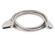 15ft Null Modem DB9F DB25M Molded Cable