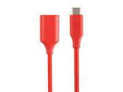 Monoprice Palette Series 2.0 USB C to USB A Female 1.5 ft Red