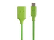 Monoprice Palette Series 2.0 USB C to USB A Female 6 inch Green