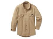 Workrite Fr Flame Resistant Collared Shirt Khaki Nomex R 2XL 258MH70KH2L 0R