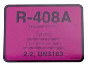 DIVERSITECH 4010 R 408A Refrigerant ID Labels PK10