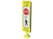 Yellow Stop for Pedestrian Sign with Base Davidson 8FG342FLGEFXSFP HDB13 1 4 W