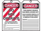ACCUFORM SIGNS TAR114 Danger Tag By The Roll 6 1 4 x 3 PK 100