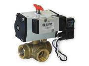 Dynaquip Controls Brass Pneumatic Actuated Ball Valve 3 Way 1 PYHG5AUD02A