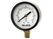 MILJOCO P2508L05 Pressure Gauge 0 to 100 psi 2 1 2In