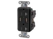 Duplex Charger Receptacle Hubbell Wiring Device Kellems USB20X2BK