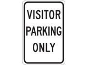 BRADY 75227 Parking Sign 18 x 12In BK WHT Fiberglass