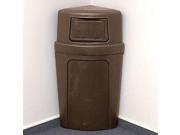 CONTINENTAL 8325 BN Side Opening Trash Can Corner Round