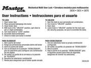 MASTER LOCK 3633LES Instruction Magnet English Spanish PK10