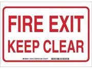 Fire Exit Sign Brady 132143 10 Hx14 W