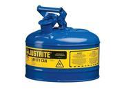 JUSTRITE 7125300 Type I Safety Can 2.5 gal Blue 11 1 2InH