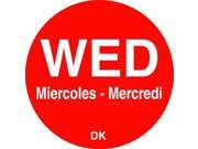 DAYMARK 1100593 Day Label Wednesday 3 4 In. W PK 2000