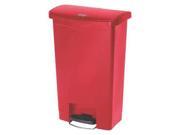 RUBBERMAID 1883566 Step On Trash Can 13 gal. Red Hinged