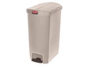 22 7 64 Step On Trash Can Beige Rubbermaid 1883551
