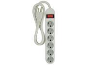 POWER FIRST 24A458 Outlet Strip 6 Outlets White